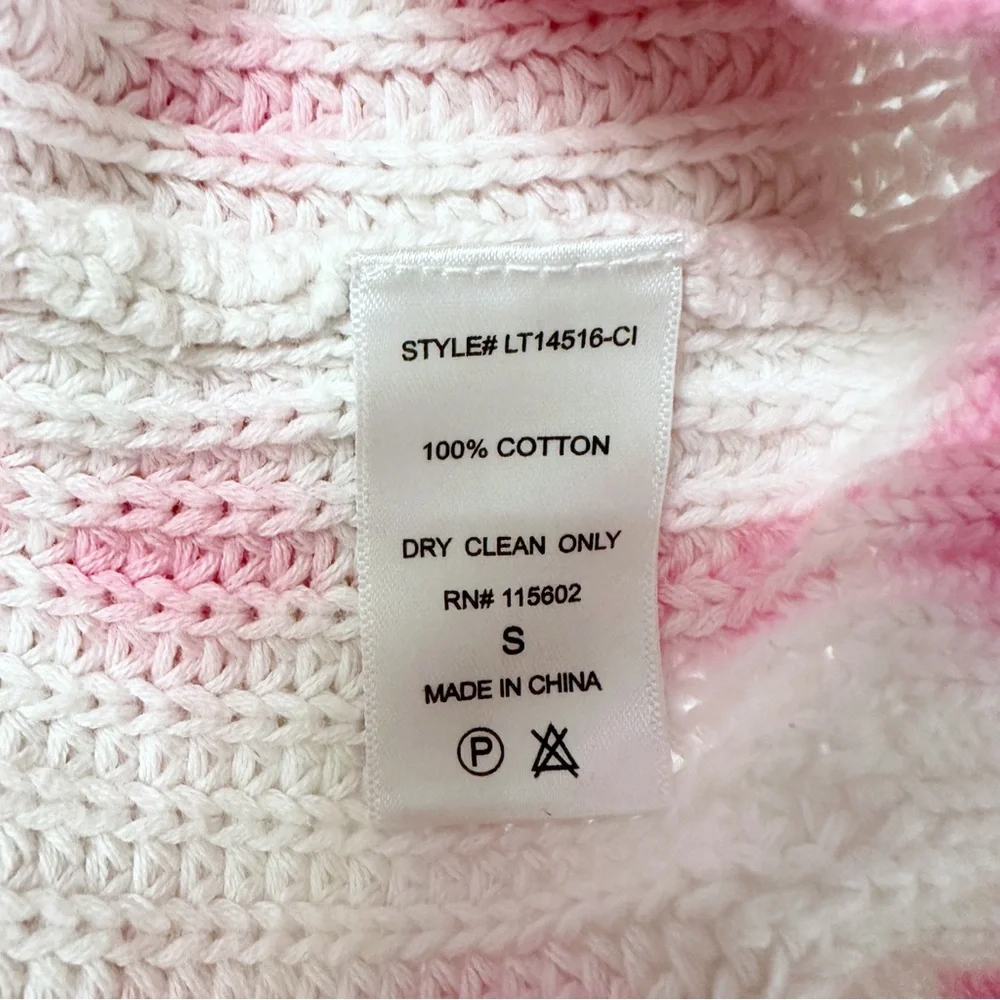 Lush Pink and White Tie-Dye Sweater Size Small - Picture 4 of 4